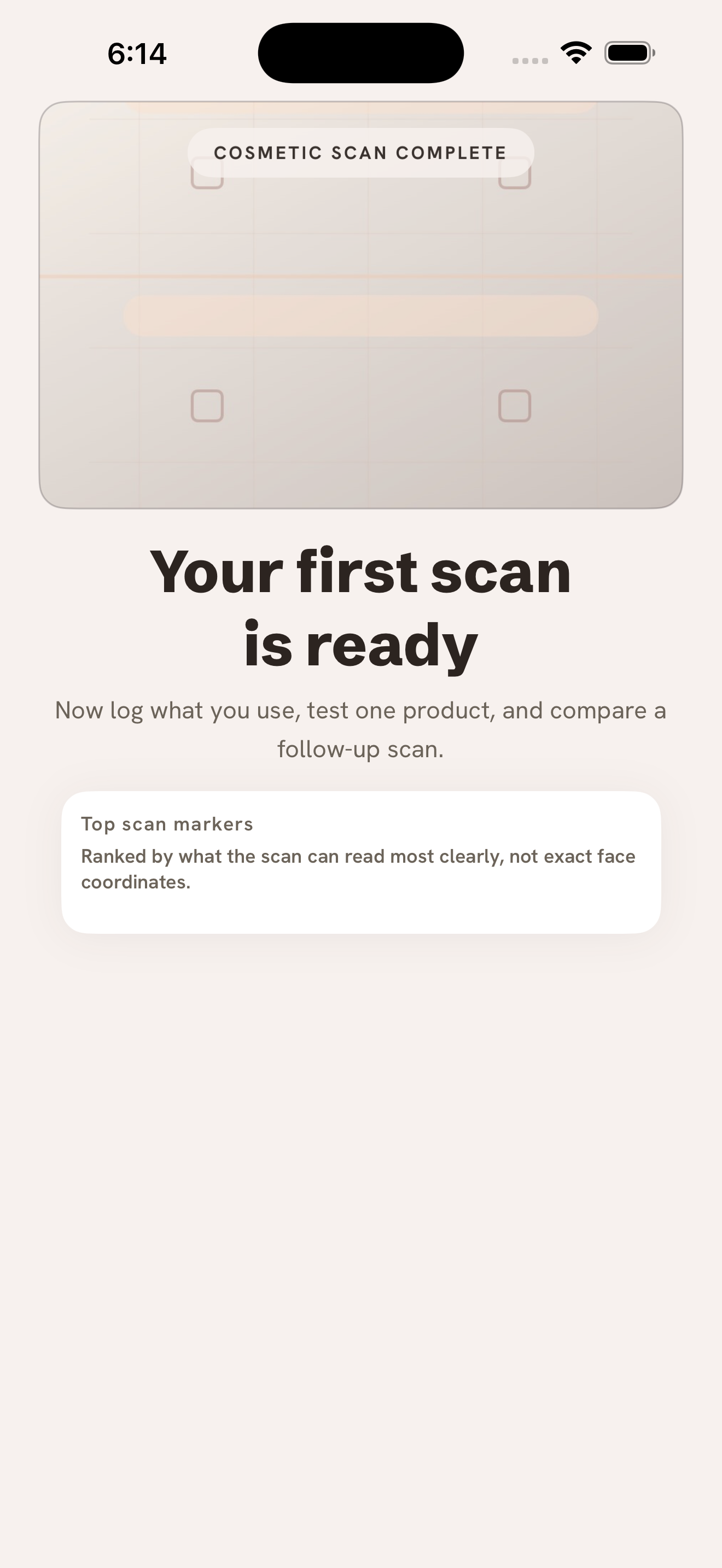 Works On Me baseline screen showing the starting marker set